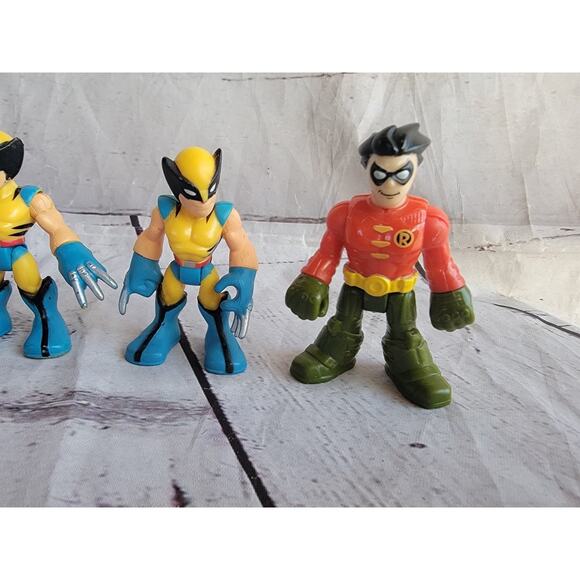 Imaginext DC Comics Super Hero Friends Fisher Price Batman Wolverine Robin - Picture 2 of 8